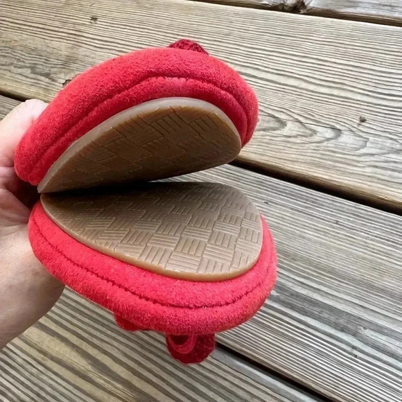 Cole Haan Womens Ballet Flats Shoes Red Leather Slip On Bow Tassel Round Toe 10 - Picture 4 of 9